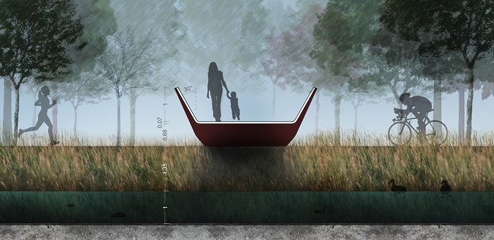 Schipholbrug, dwarsdoorsnede